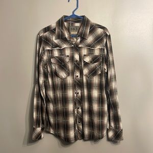 Buckle long sleeve Slim Fit button up shirt.  Size is a Large